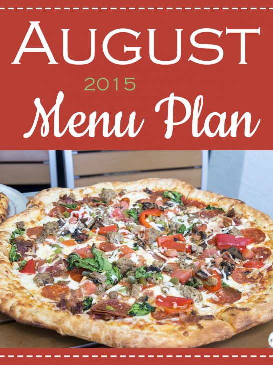 August 2015 Menu Plan