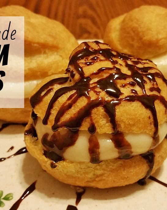 Homemade Cream Puffs with Vanilla Custard Filling